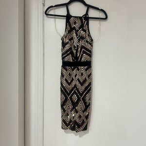 Charlotte Russe Black and Gold Mini Dress